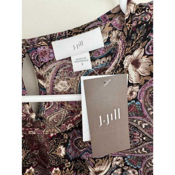 NWT J. Jill Paisley Ruffle Sleeve Blouse Small - Picture 6 of 6